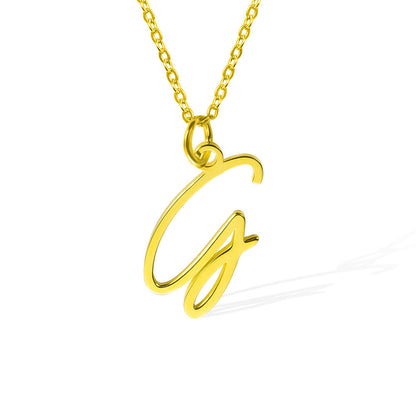 Custom Cursive Letter Necklace