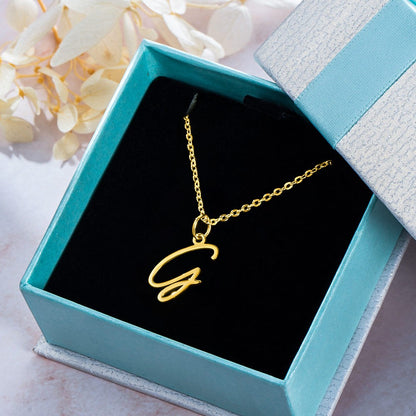 Custom Cursive Letter Necklace