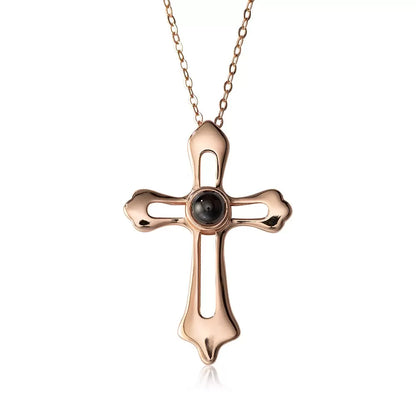 Personalized Cross Projection Necklace