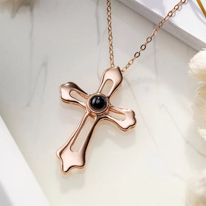 Personalized Cross Projection Necklace