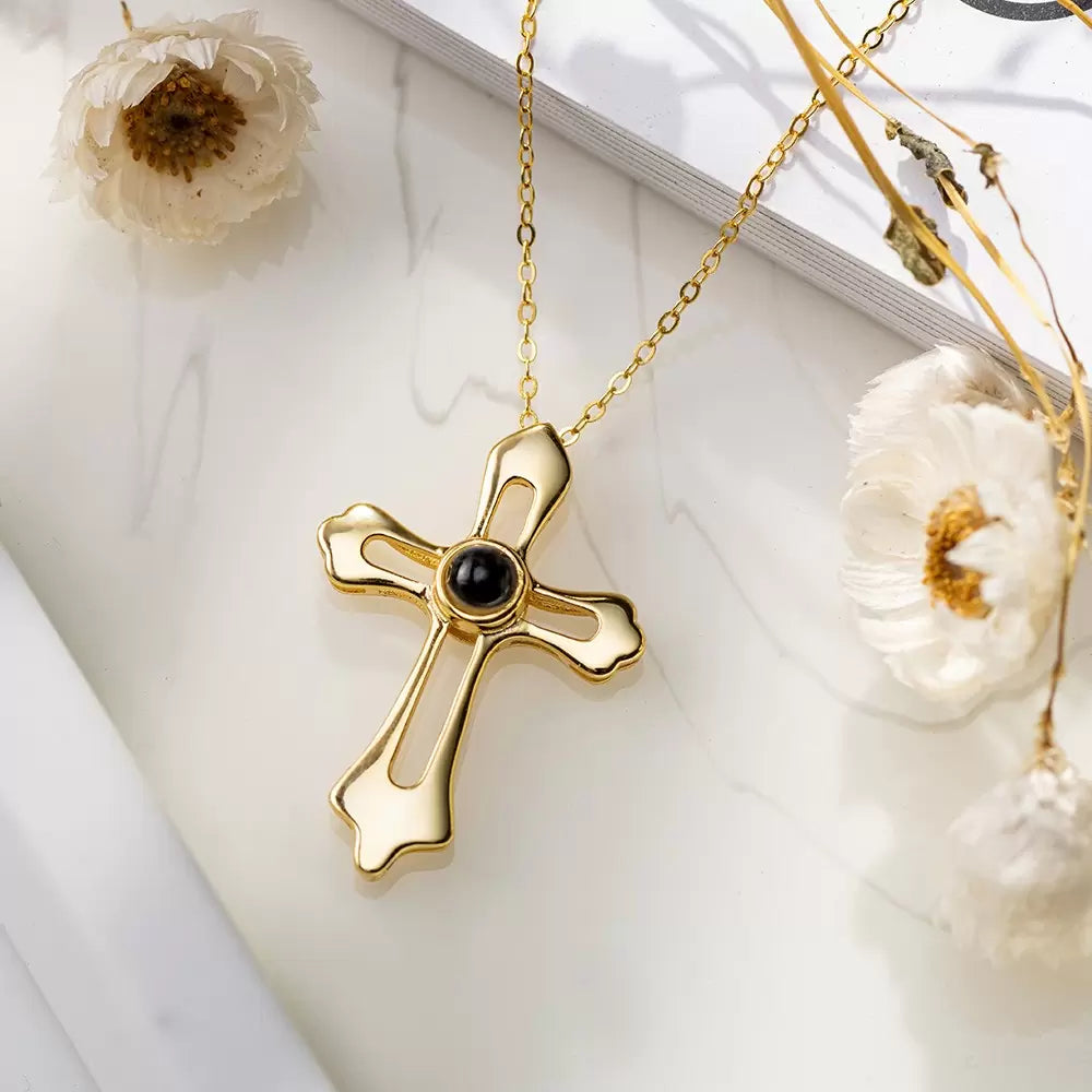 Personalized Cross Projection Necklace