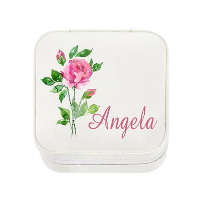 Custom Name Birth Flower Jewelry Box