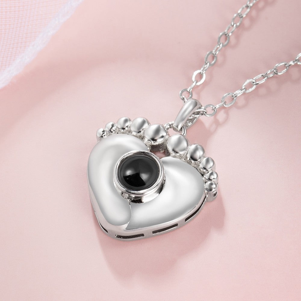 Custom Baby Feet Projection Necklace