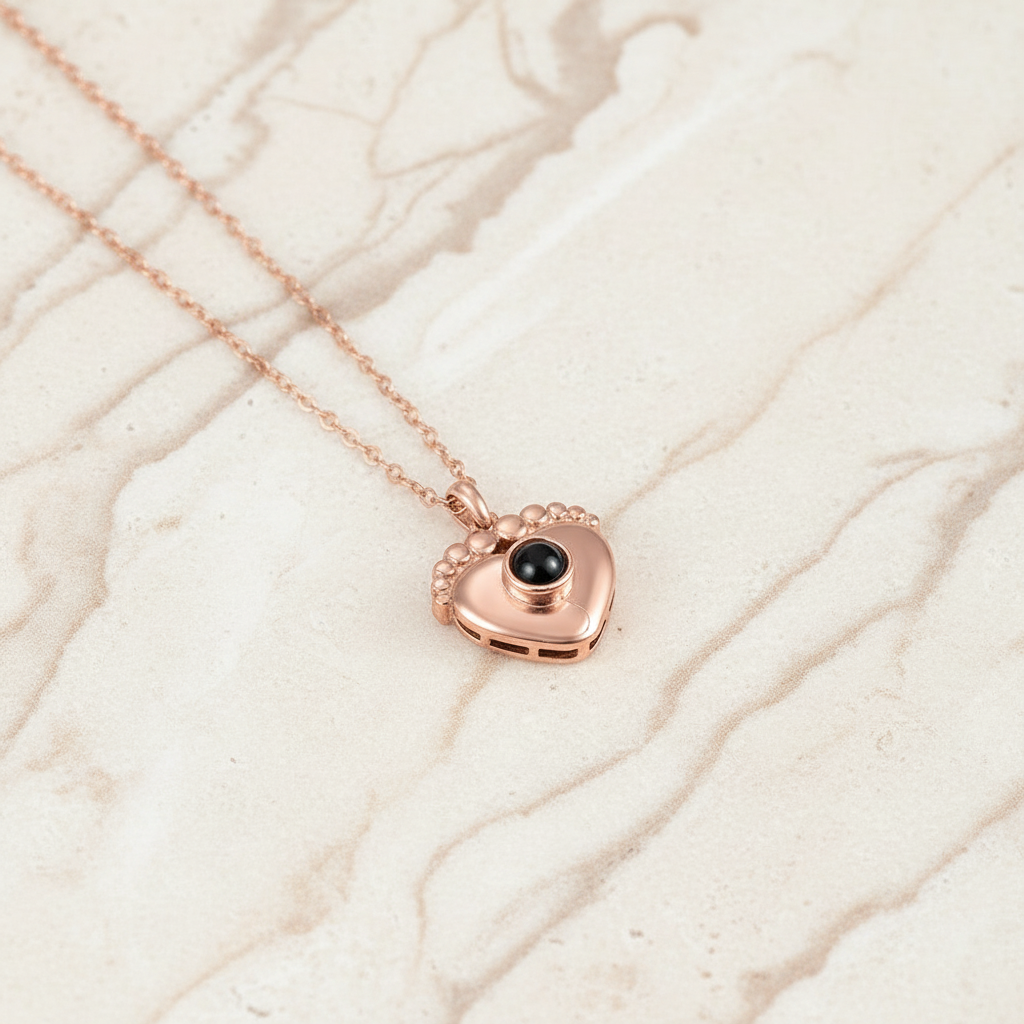 Custom Baby Feet Projection Necklace