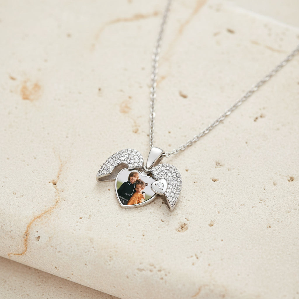 Custom Heart Photo Locket Necklace