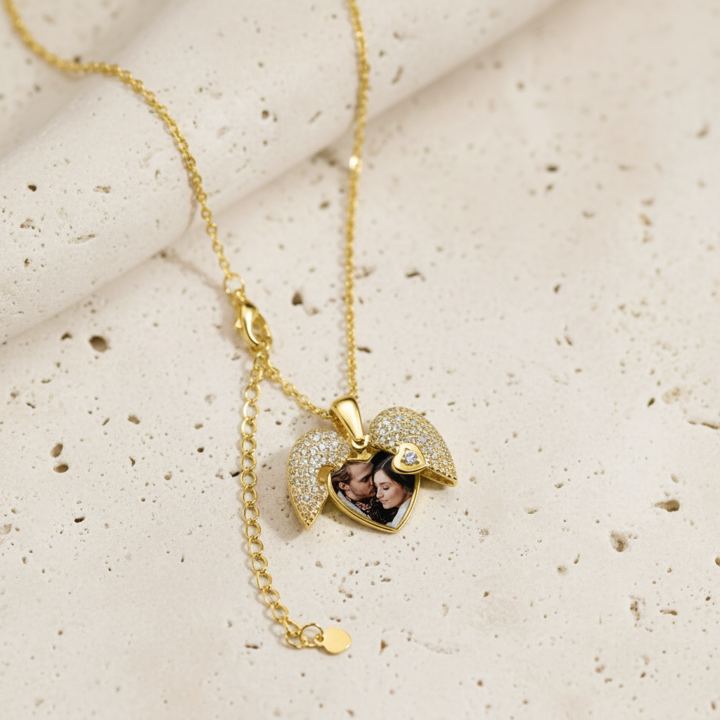 Custom Heart Photo Locket Necklace