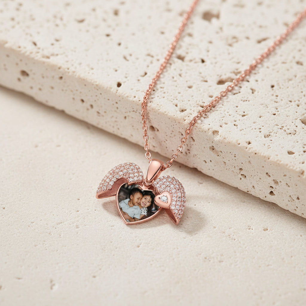 Custom Heart Photo Locket Necklace