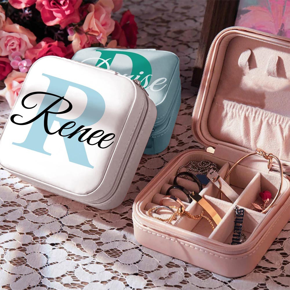 Custom Jewelry Box with Name & Initial