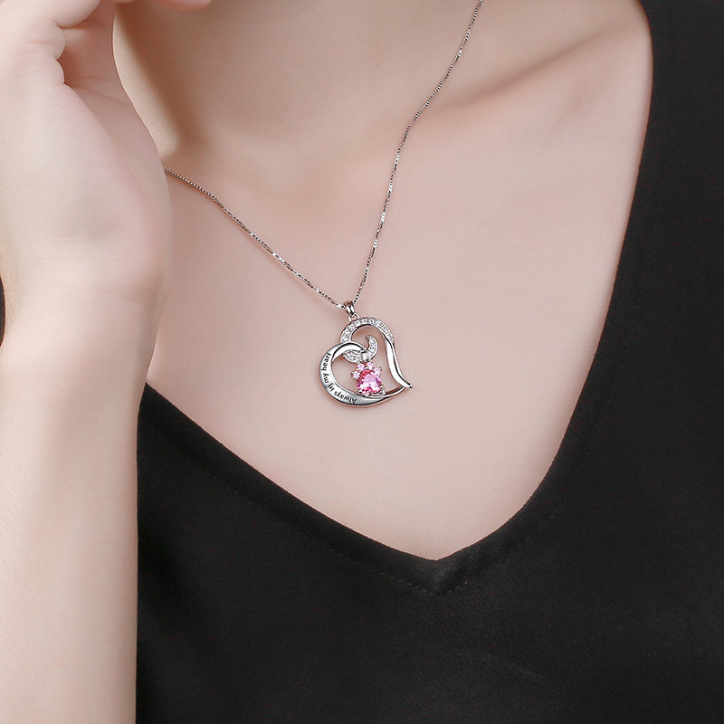 Birthstone Paw Engraved Memorial Necklace
