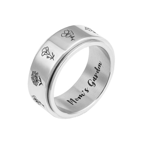 Custom Birth Flower Fidget Ring – DEVAVIDA