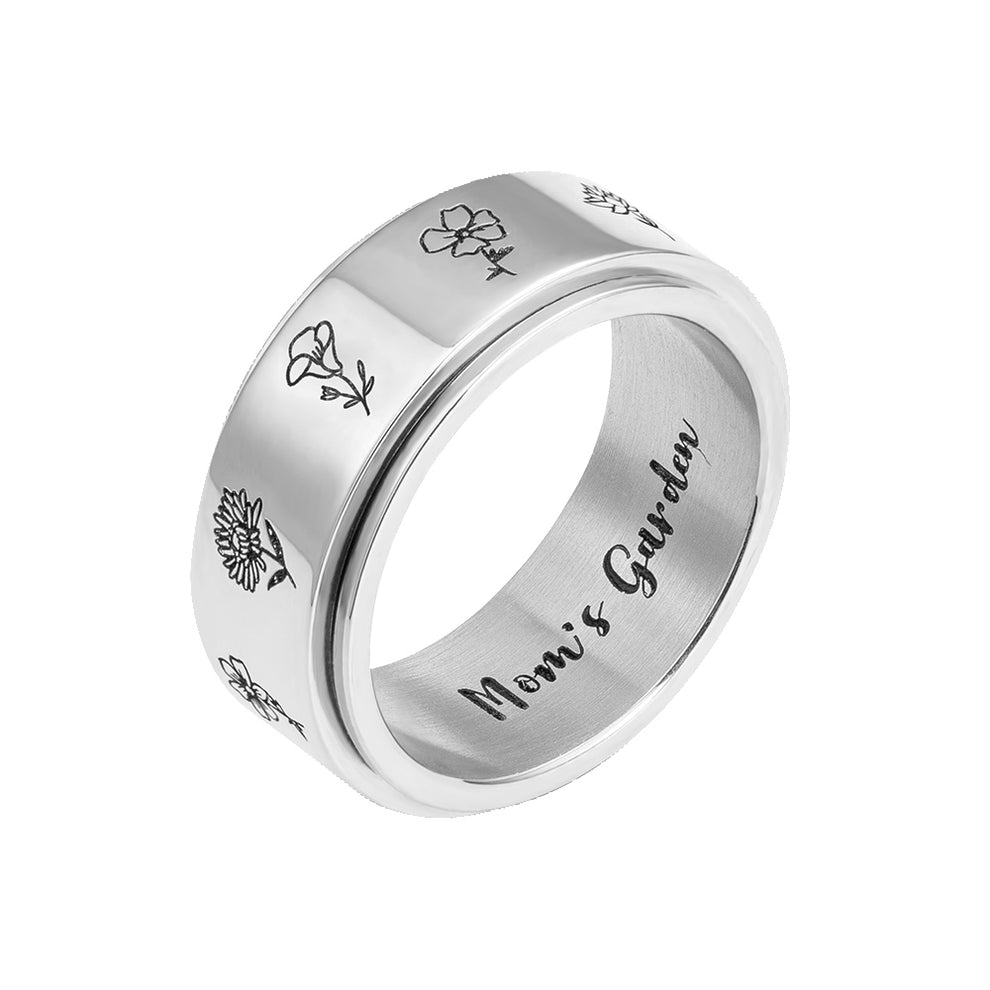 Custom Birth Flower Fidget Ring – DEVAVIDA