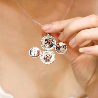 Personalized Initial 4 Photos Locket Necklace