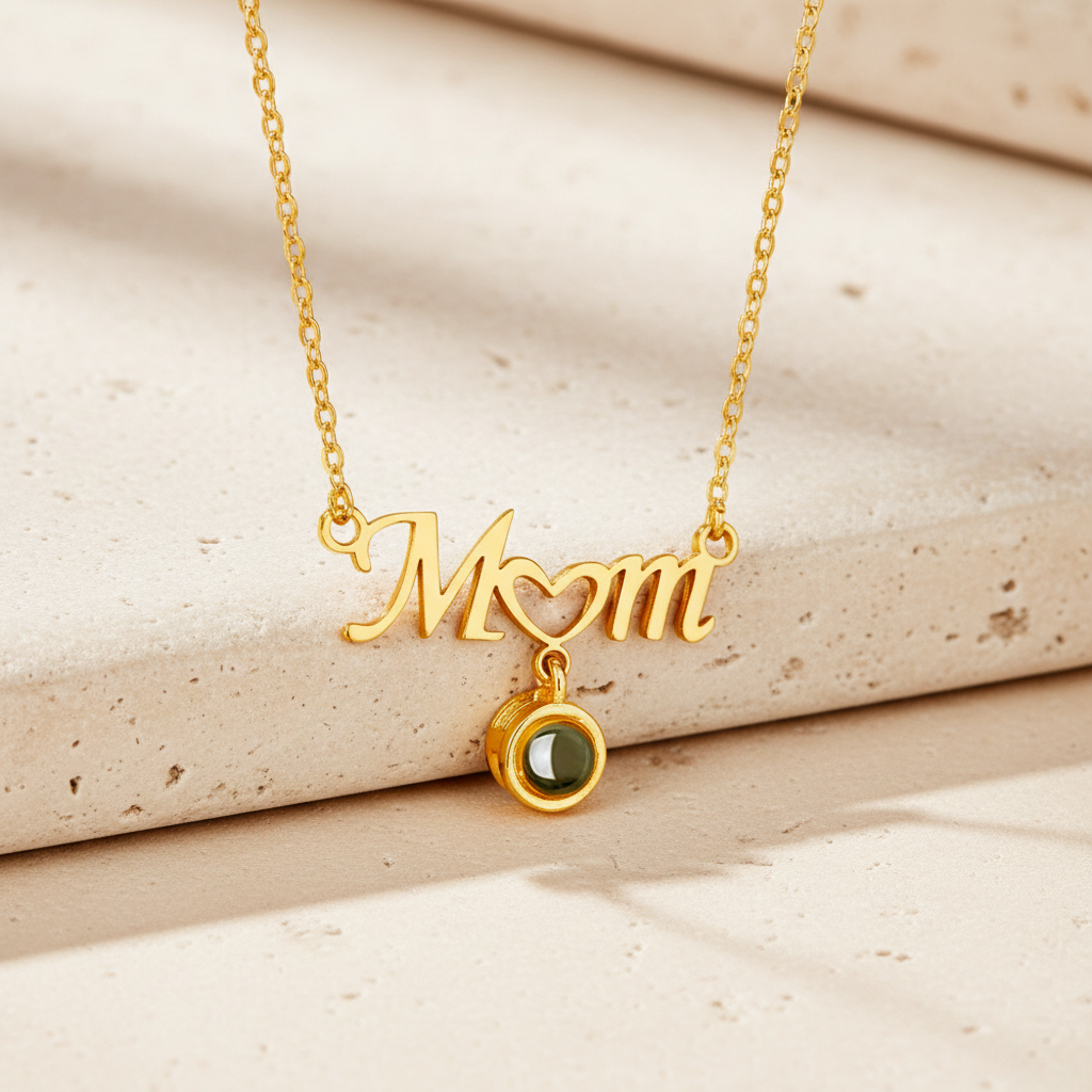 Custom Mom Photo Projection Necklace