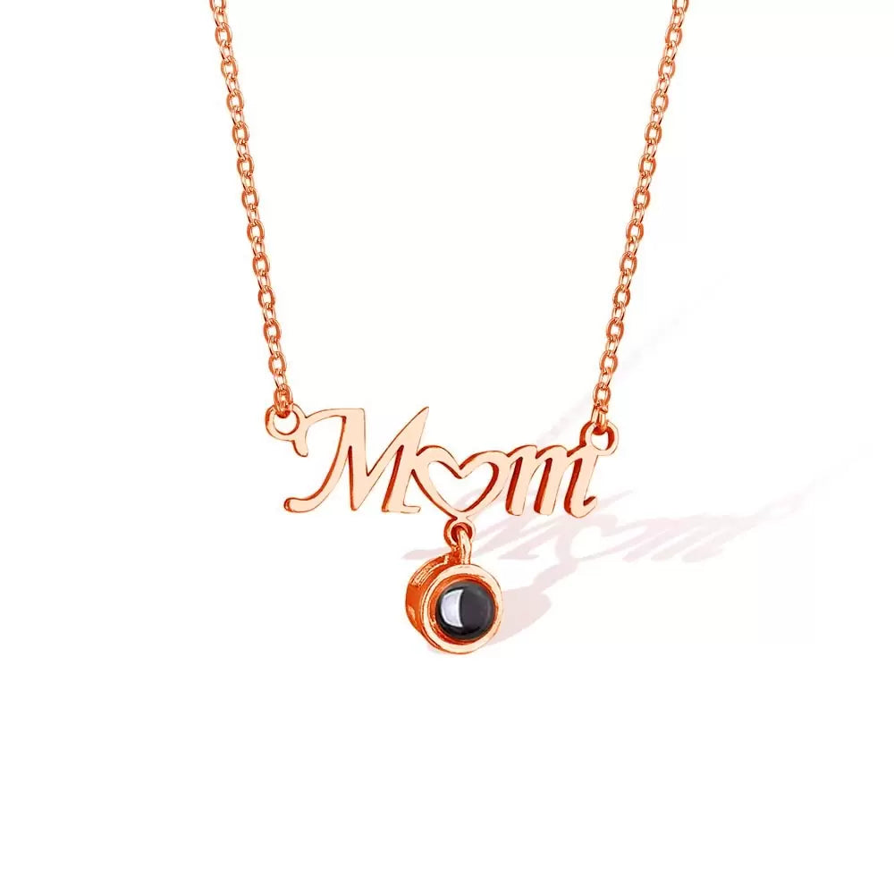 Custom Mom Photo Projection Necklace