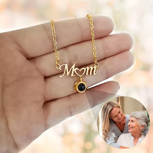 Custom Mom Photo Projection Necklace