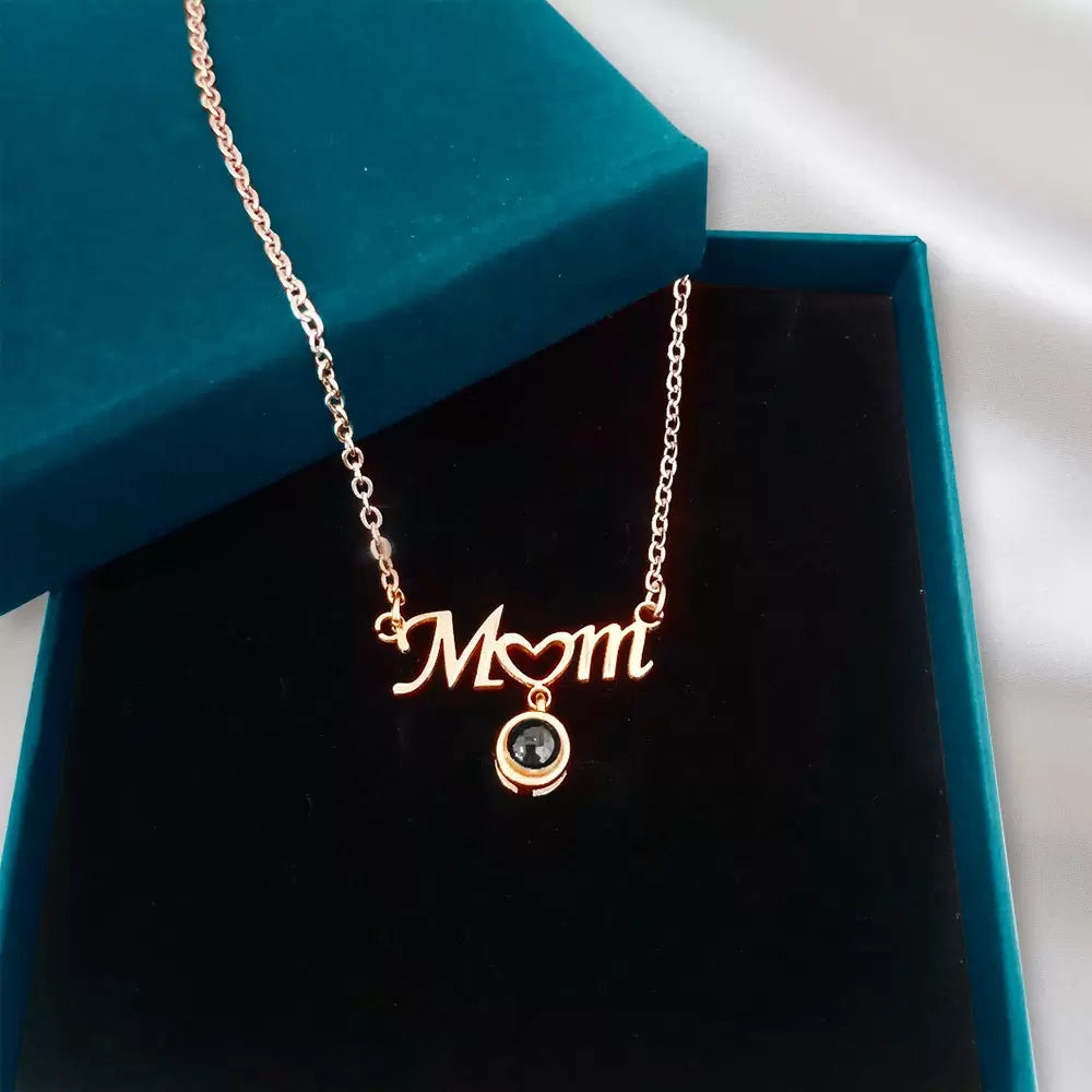 Custom Mom Photo Projection Necklace