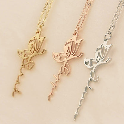 Personalized Butterfly Name Necklace