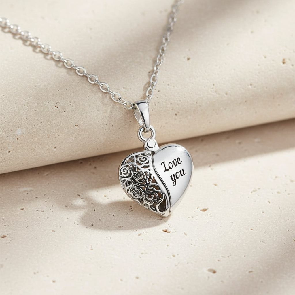 Custom Vintage Heart Locket Photo Necklace