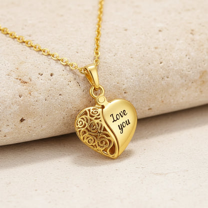 Custom Vintage Heart Locket Photo Necklace