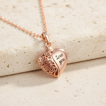 Custom Vintage Heart Locket Photo Necklace
