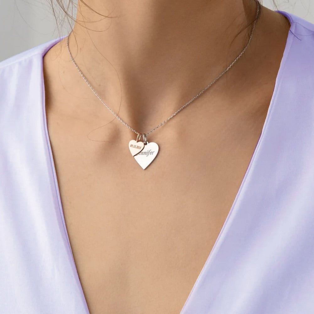 Custom Heart Charm Name Necklace