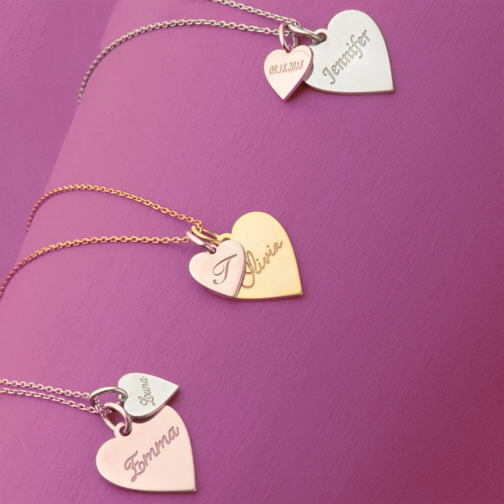 Custom Heart Charm Name Necklace