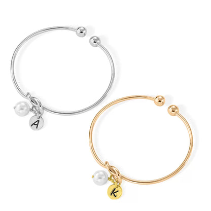 Custom Initial Knot Bangle Bracelet