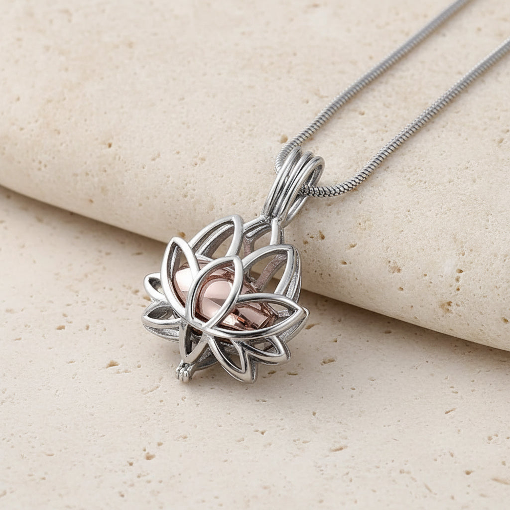 Engraved Lotus Urn Necklace