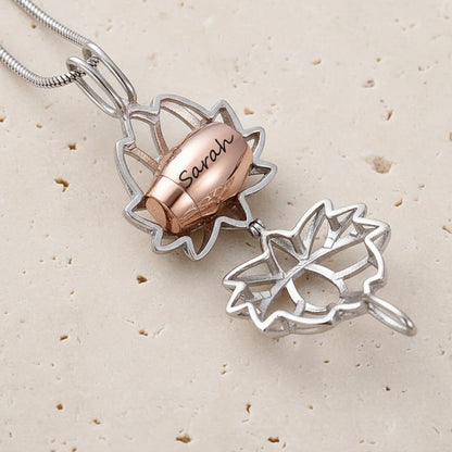 Engraved Lotus Urn Necklace