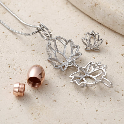 Engraved Lotus Urn Necklace