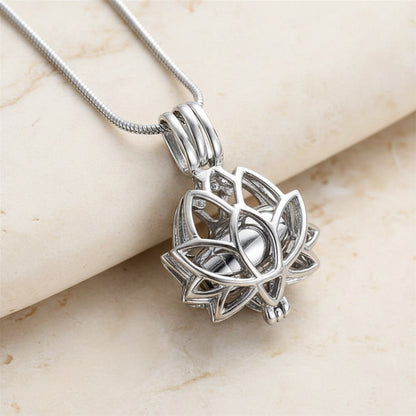 Engraved Lotus Urn Necklace