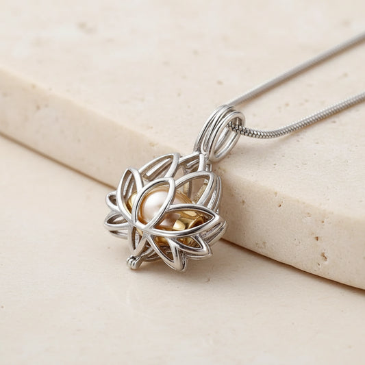 Engraved Lotus Urn Necklace
