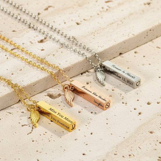 Engraved Bar Urn Necklace