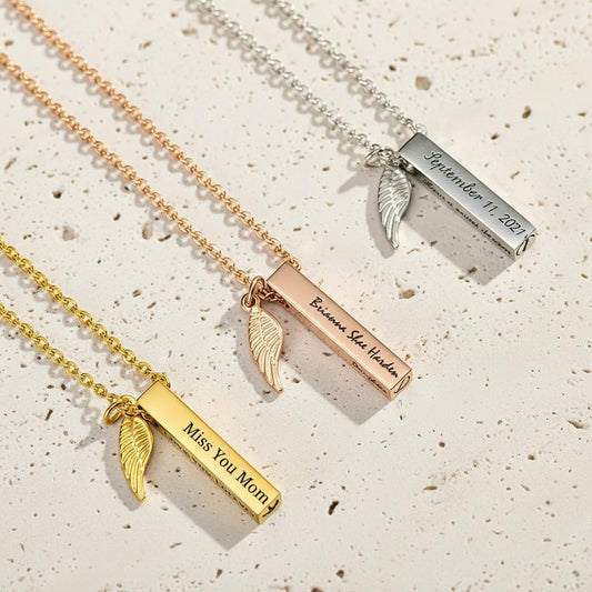 Engraved Bar Urn Necklace