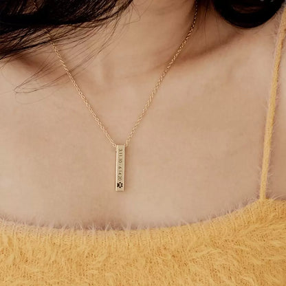 Engraved Bar Urn Necklace