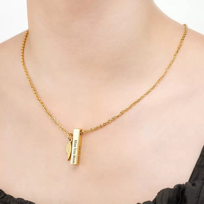 Engraved Bar Urn Necklace