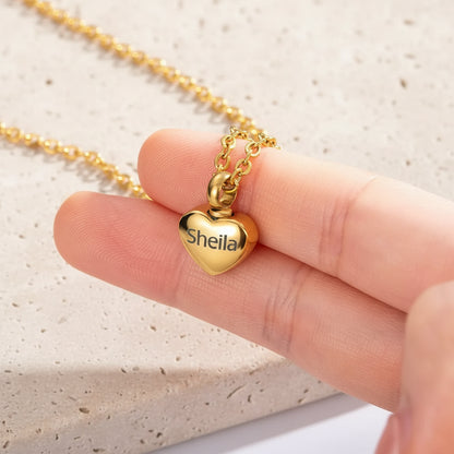 Engraved Heart Name Urn Necklace