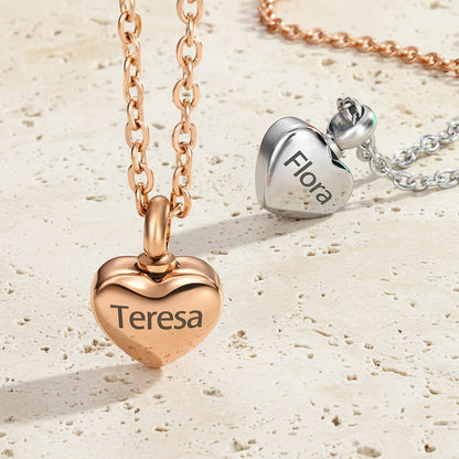 Engraved Heart Name Urn Necklace