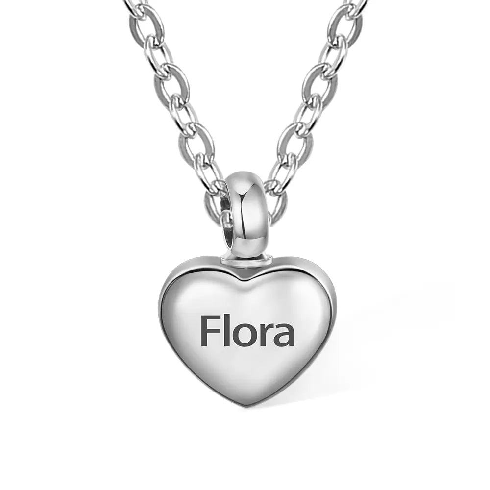 Engraved Heart Name Urn Necklace