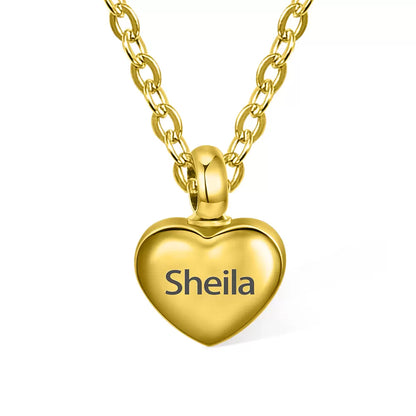 Engraved Heart Name Urn Necklace
