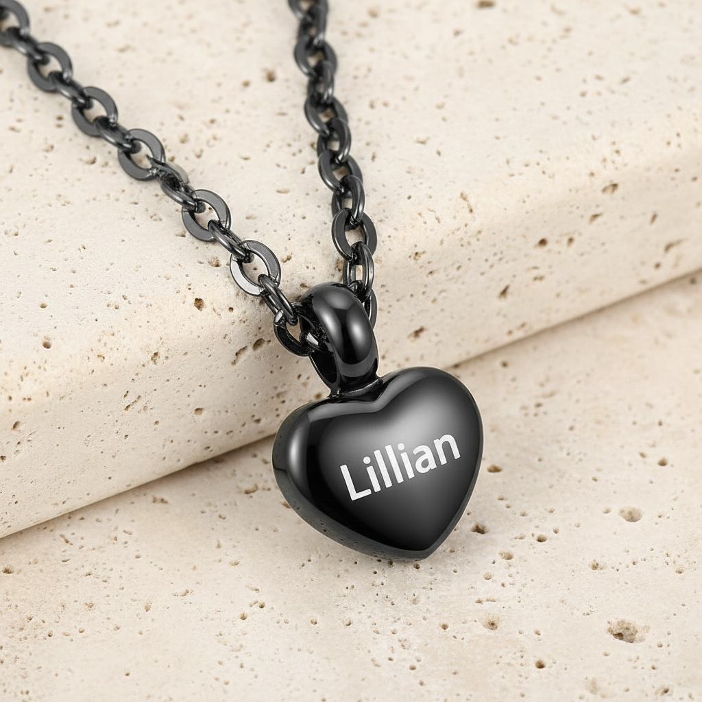 Engraved Heart Name Urn Necklace