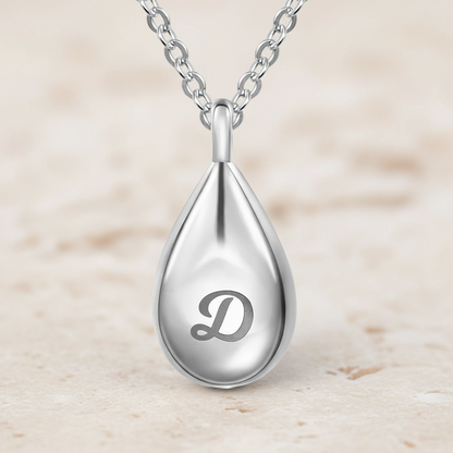 Engraved Teardrop Urn Necklace