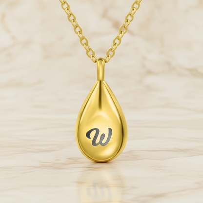 Engraved Teardrop Urn Necklace