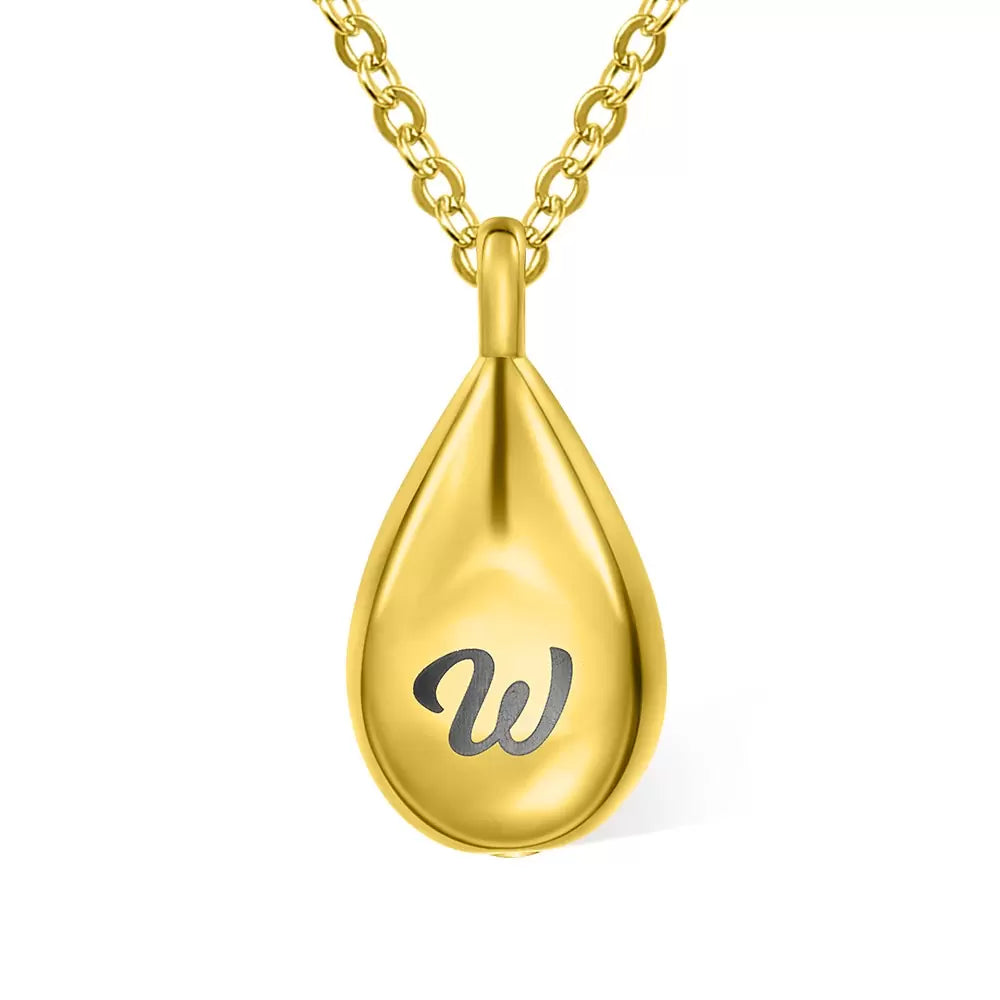 Engraved Teardrop Urn Necklace