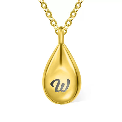 Engraved Teardrop Urn Necklace