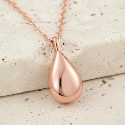 Engraved Teardrop Urn Necklace