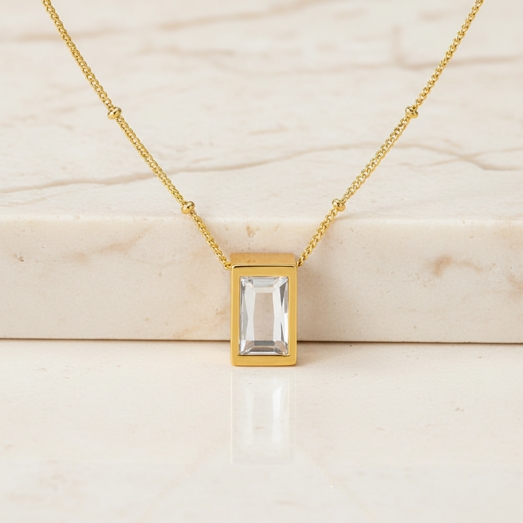 Engraved Mini Crystal Urn Necklace