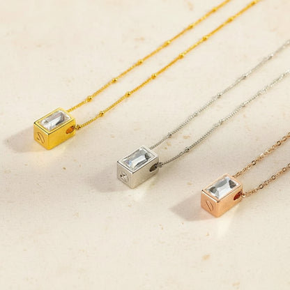 Engraved Mini Crystal Urn Necklace