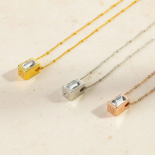 Engraved Mini Crystal Urn Necklace