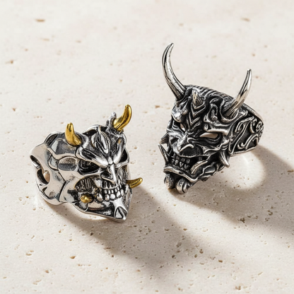 Gothic Demon Mask Ring